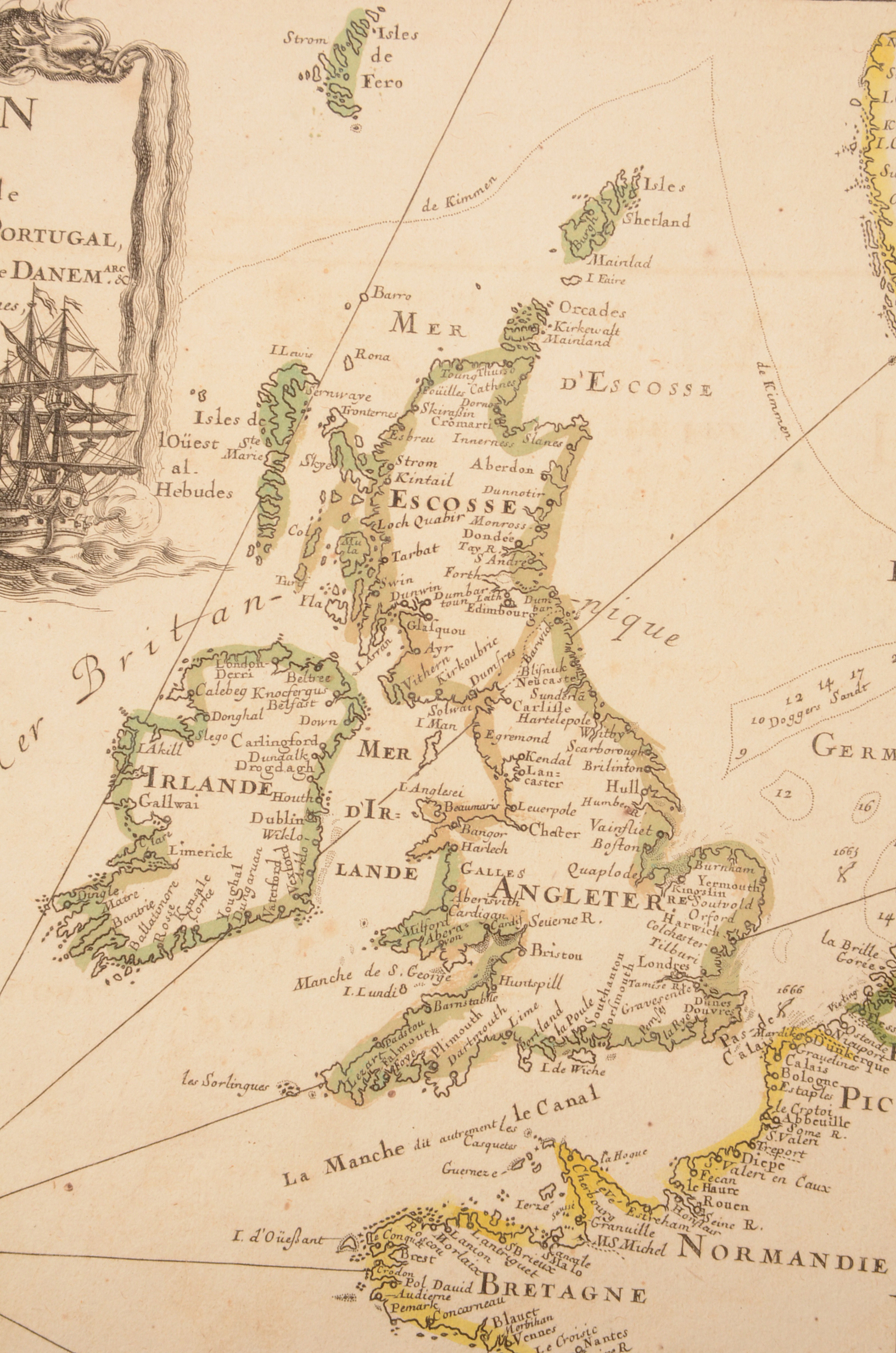 French Sea Chart by Pierre Du Val, 1666