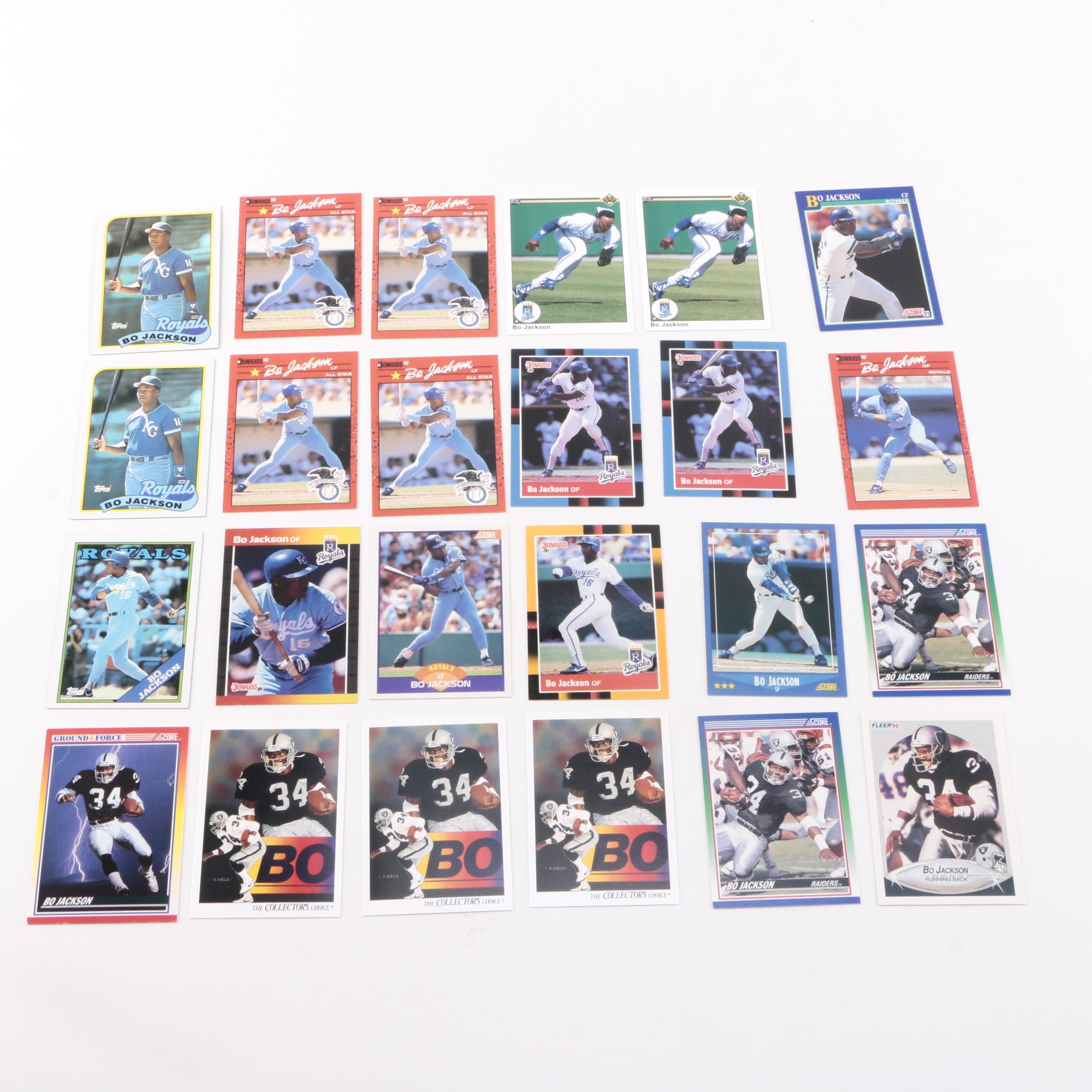 Bo Jackson Baseball and Football Cards