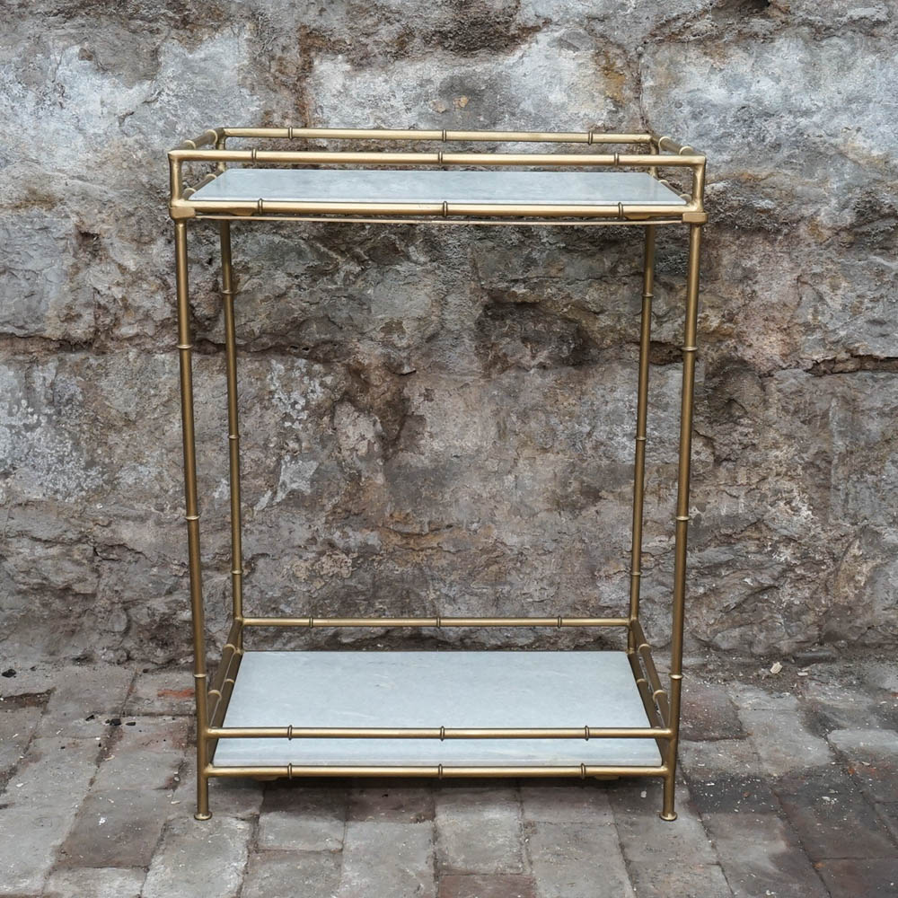 Hollywood Regency-Style Faux Bamboo Side Table