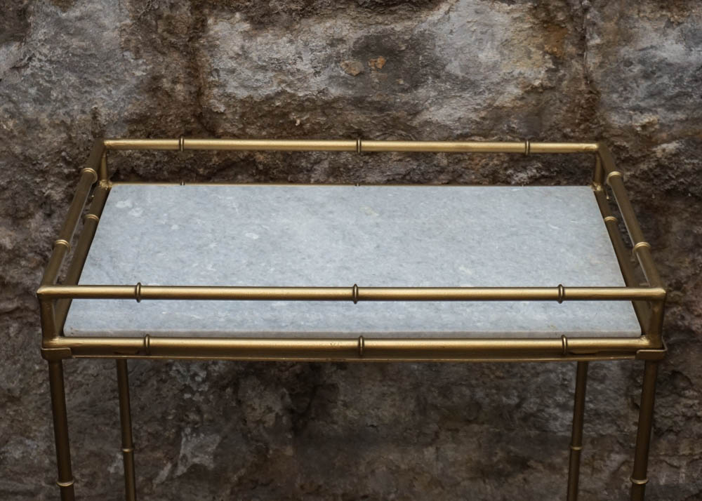 Hollywood Regency-Style Faux Bamboo Side Table