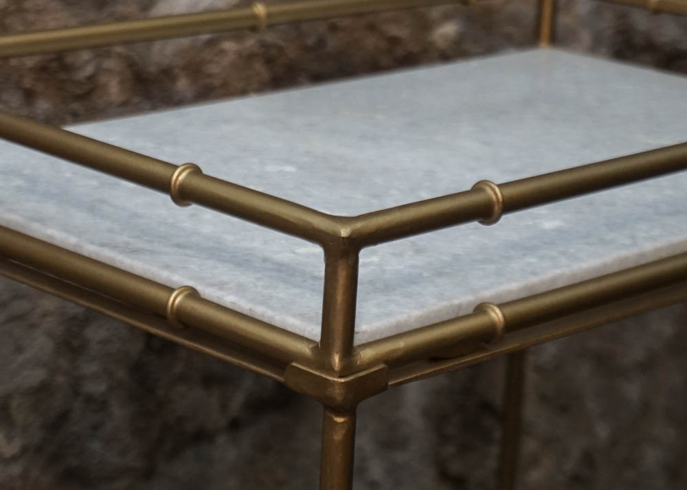 Hollywood Regency-Style Faux Bamboo Side Table