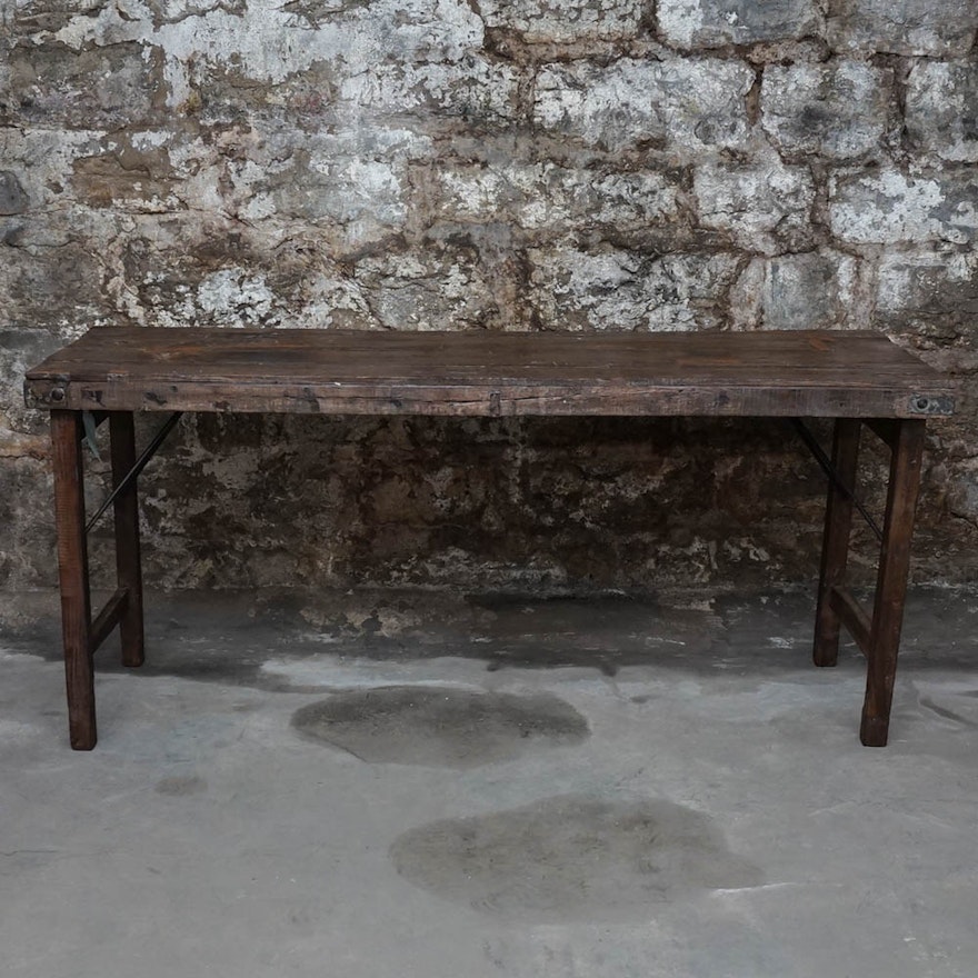 Reclaimed Wood Folding Console Table