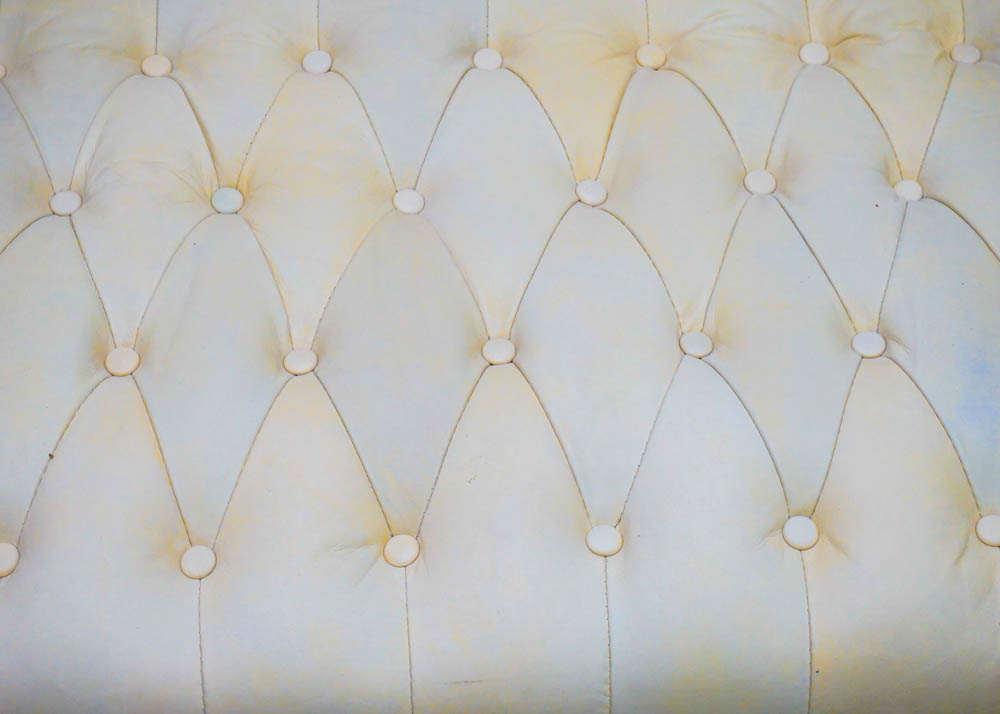 Full Grain Leather and Metal Tub Sofa