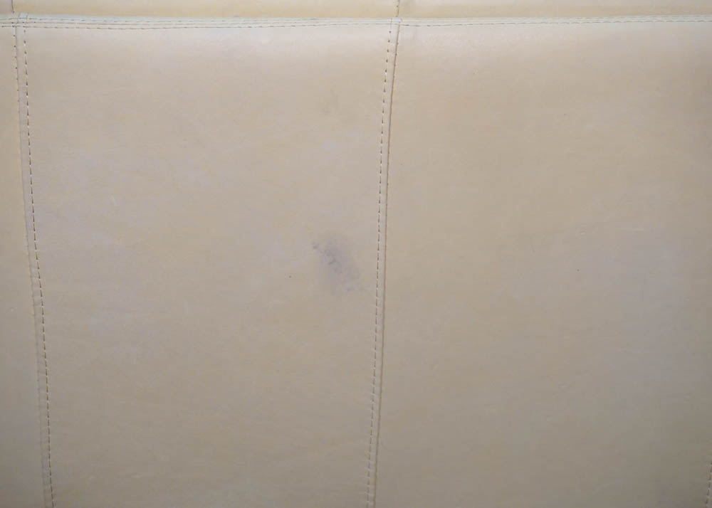 Full Grain Leather and Metal Tub Sofa