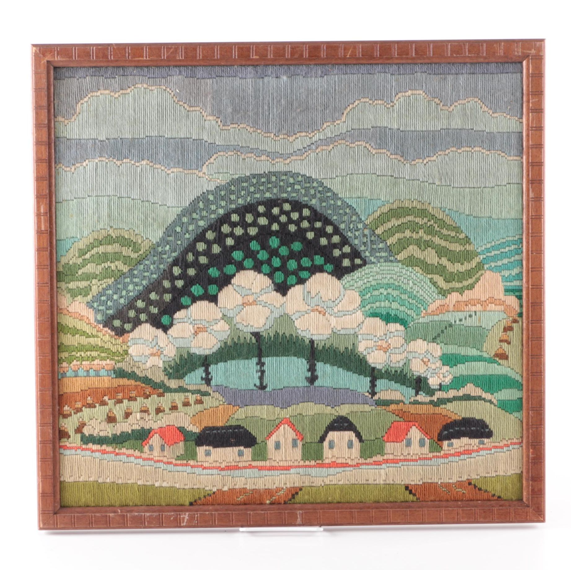 Needlepoint Landscape After Album Cover "Dead Gaze"