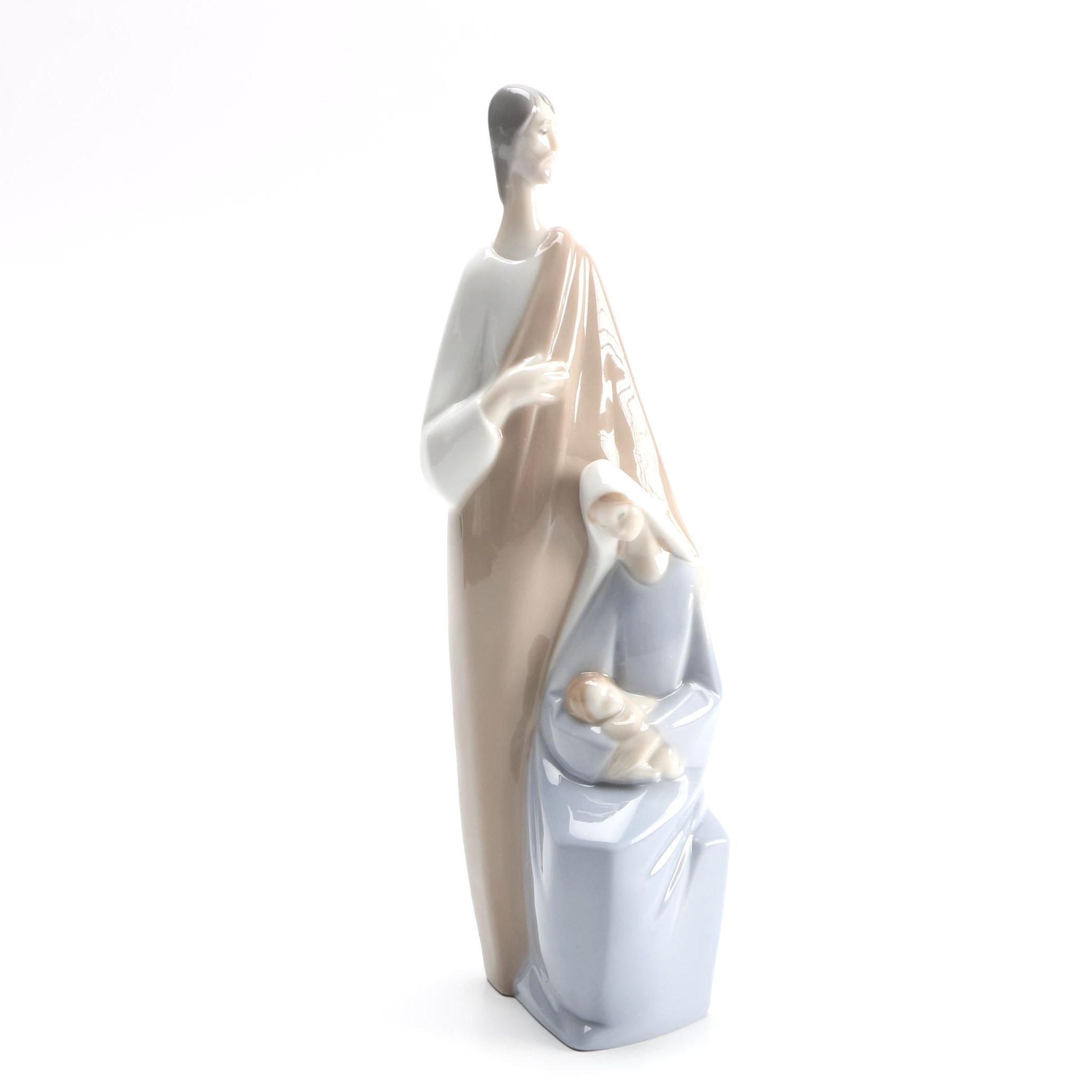 Lladro Porcelain Baby Jesus, Mary, and Joseph Figurine