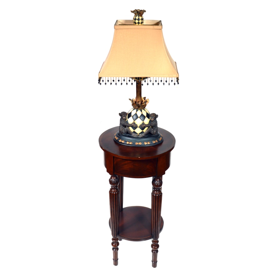 Contemporary Accent Table by Ethan Allen and Table Lamp