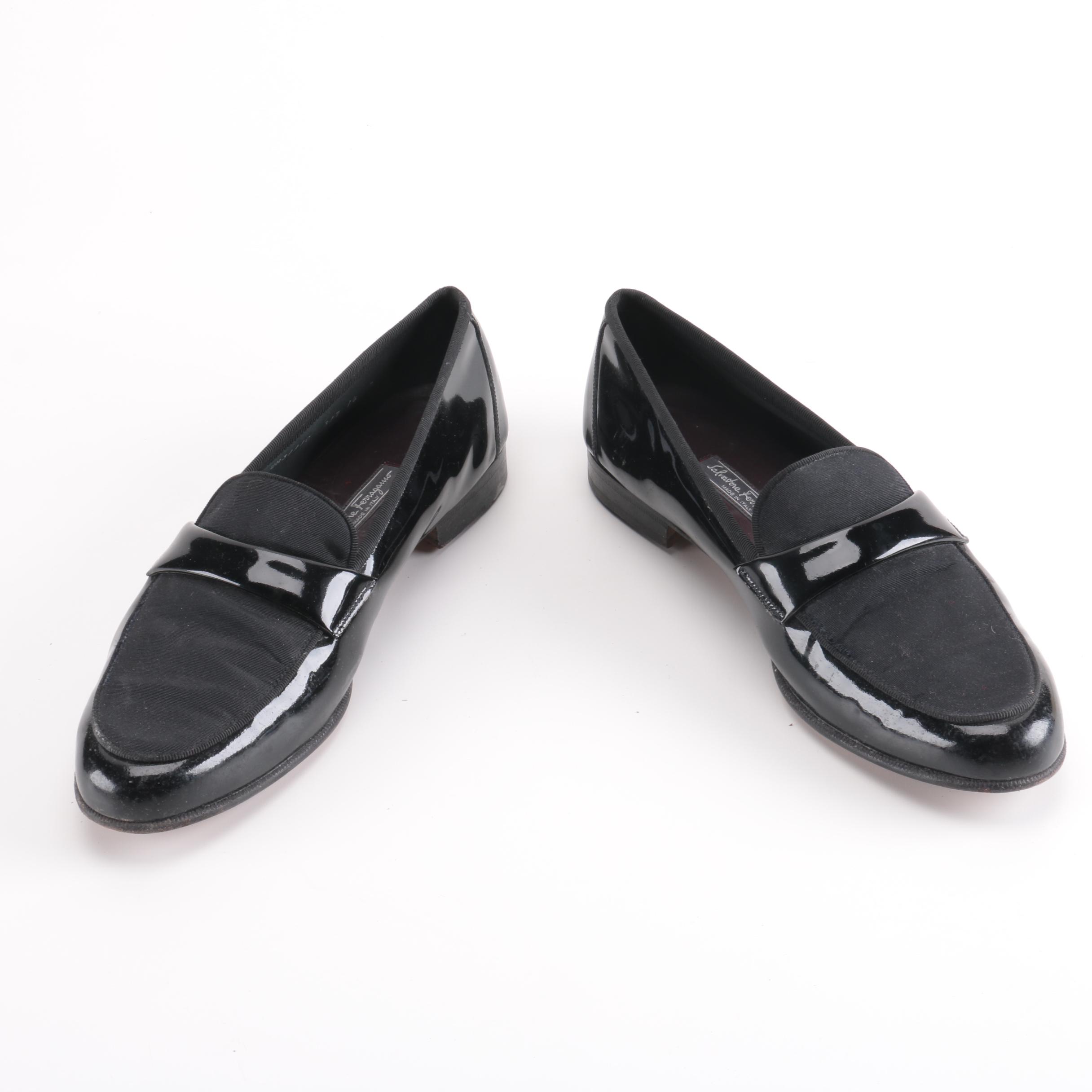 Salvatore Ferragamo Black Patent Leather Loafers