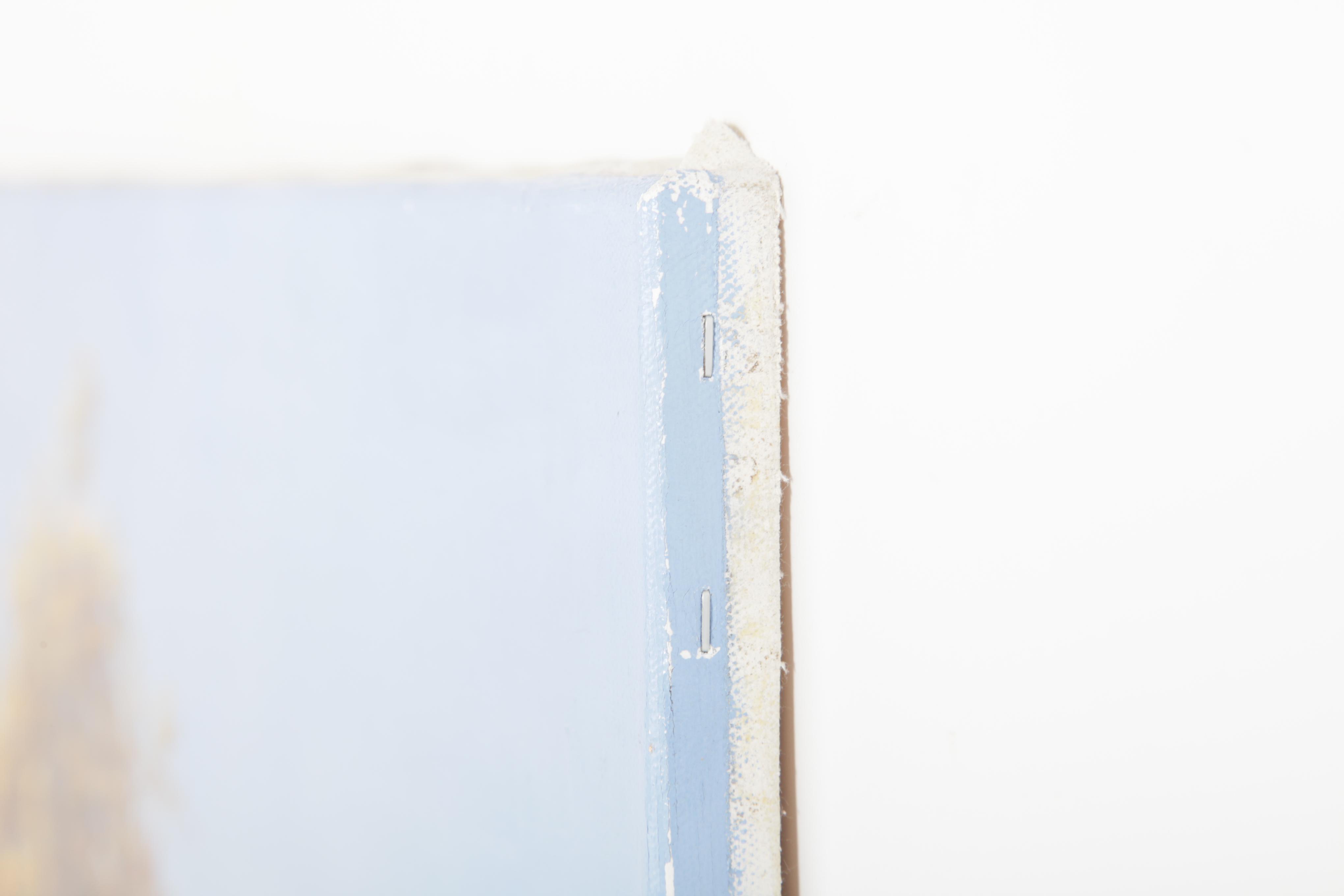 E. Tapia Signed Oil Painting on Canvas of Lake