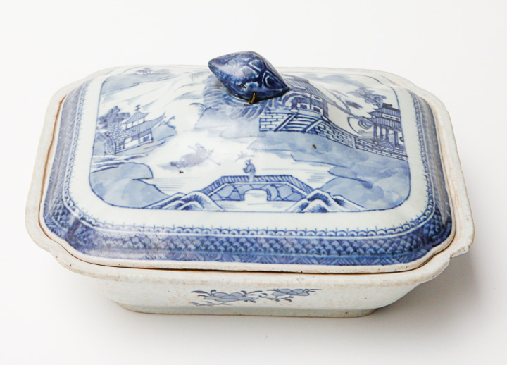 Blue and White Lidded Dishes