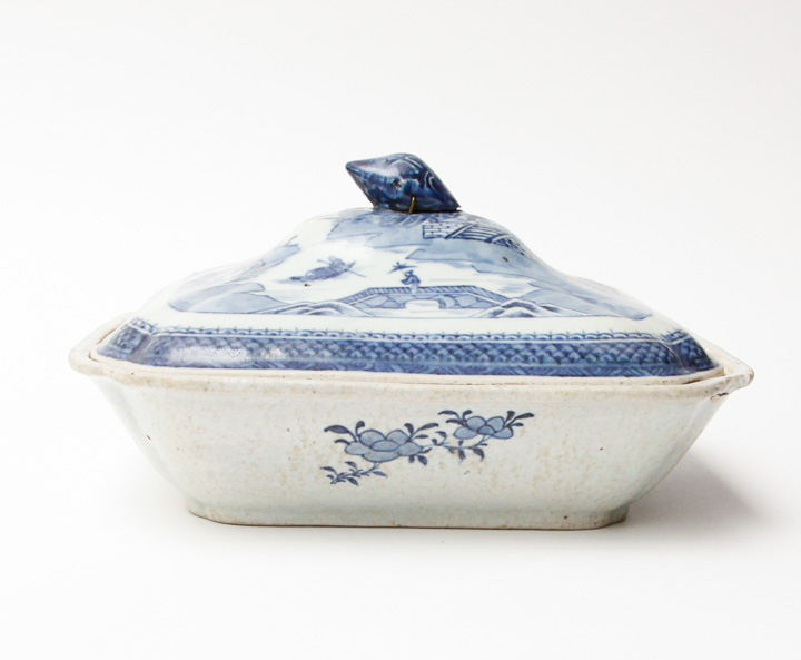 Blue and White Lidded Dishes