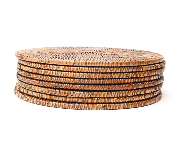 Collection of Woven Rattan Place Settings