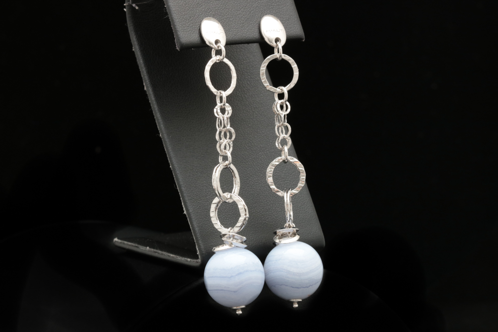 Makuti Sterling Silver and Agate Dangle Earrings