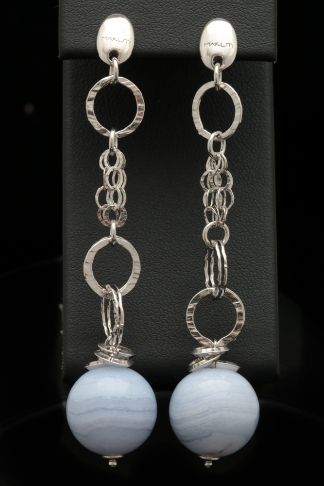 Makuti Sterling Silver and Agate Dangle Earrings