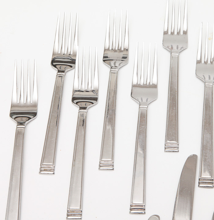 Collection of Mikasa Stainless Steel Flatware