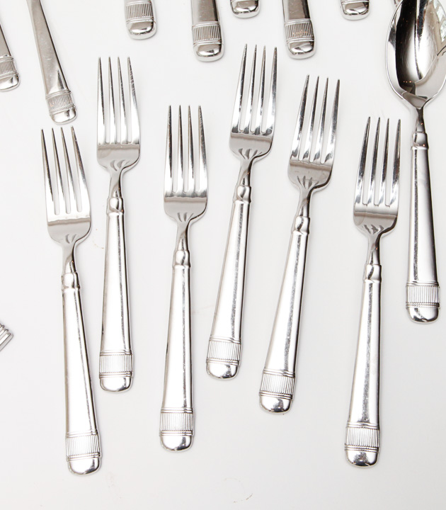 Collection of Mikasa Stainless Steel Flatware