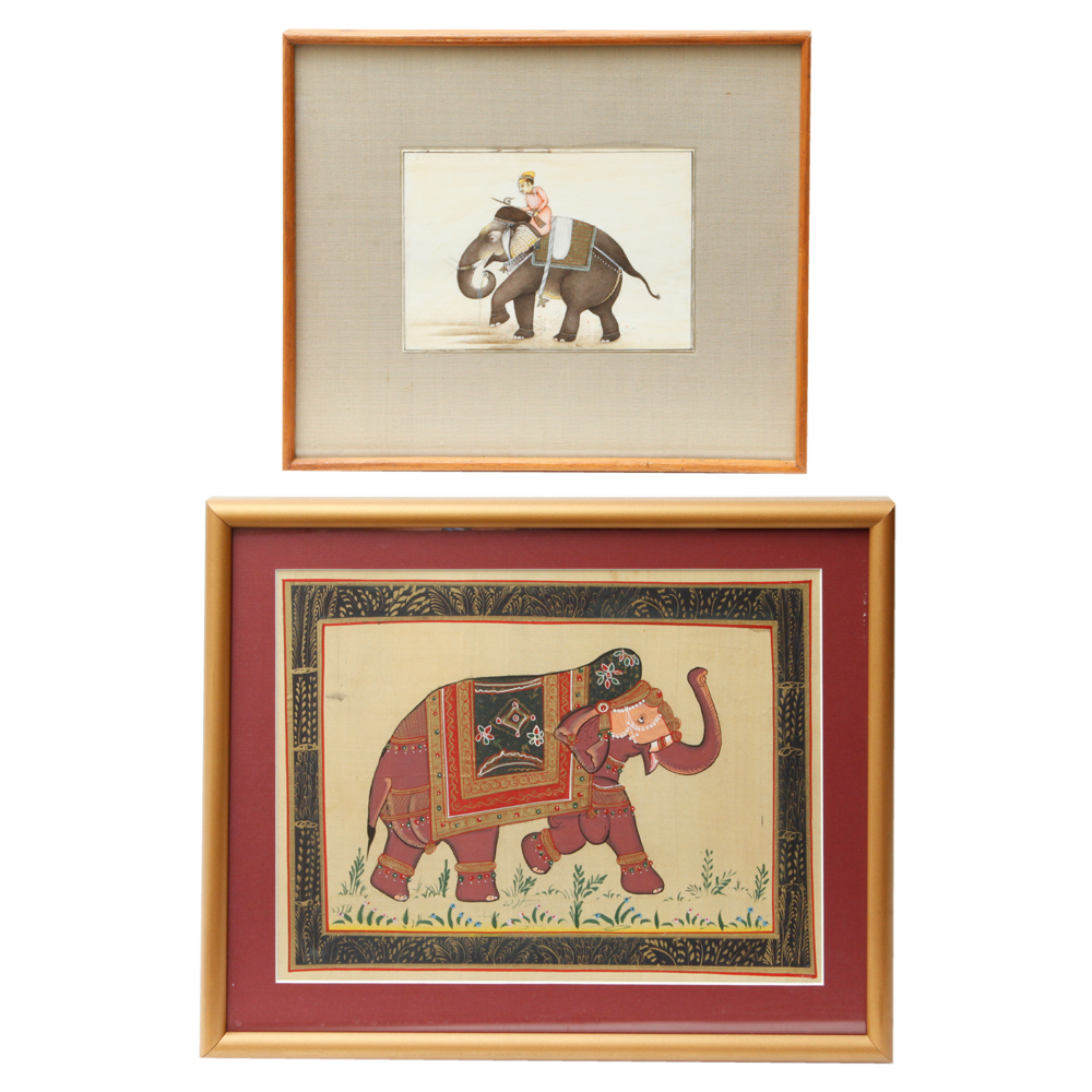 Pair of Elephant Paintings