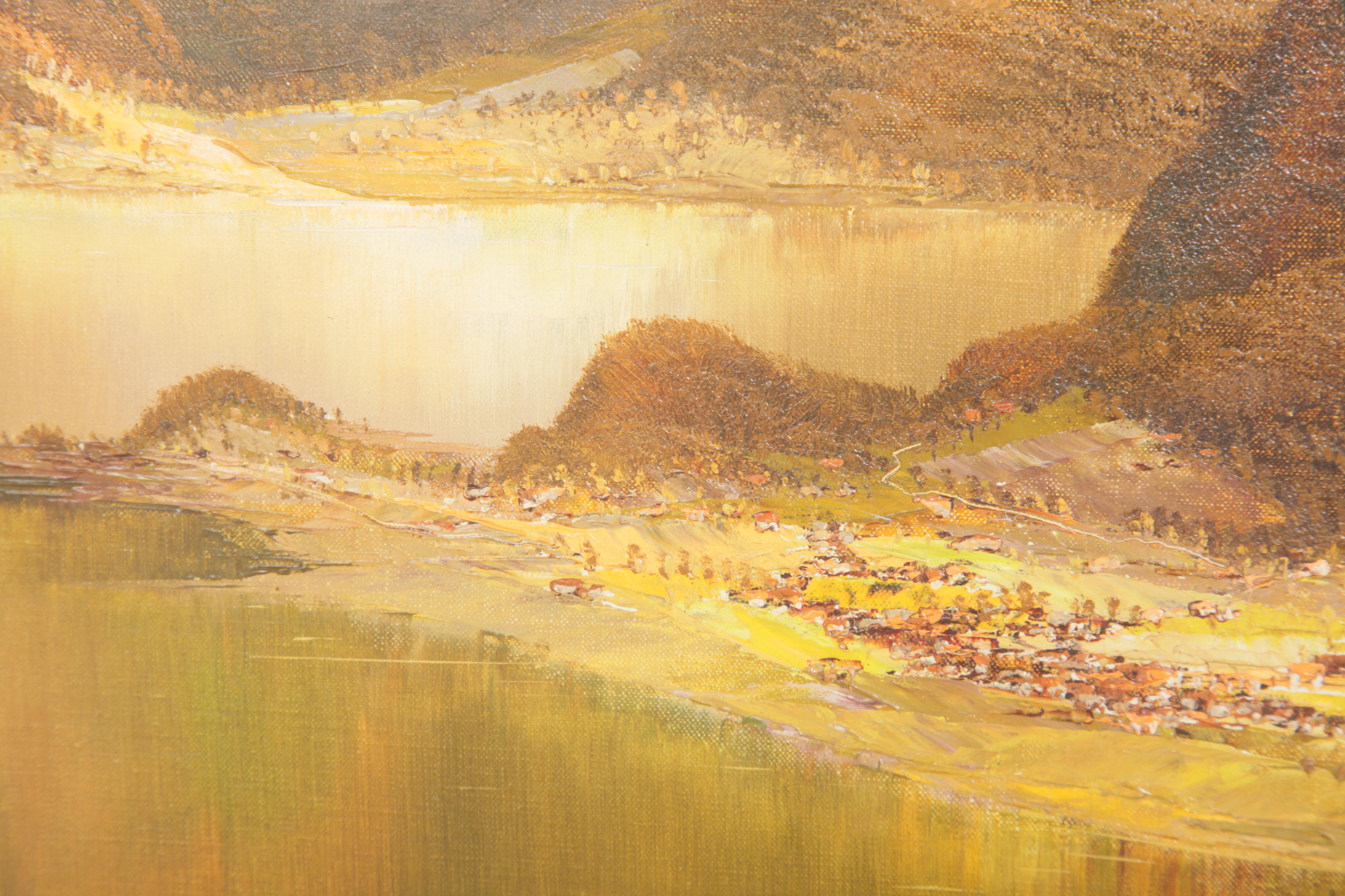 Heinz Munnich 1961 Oil Painting on Canvas "Mountains"