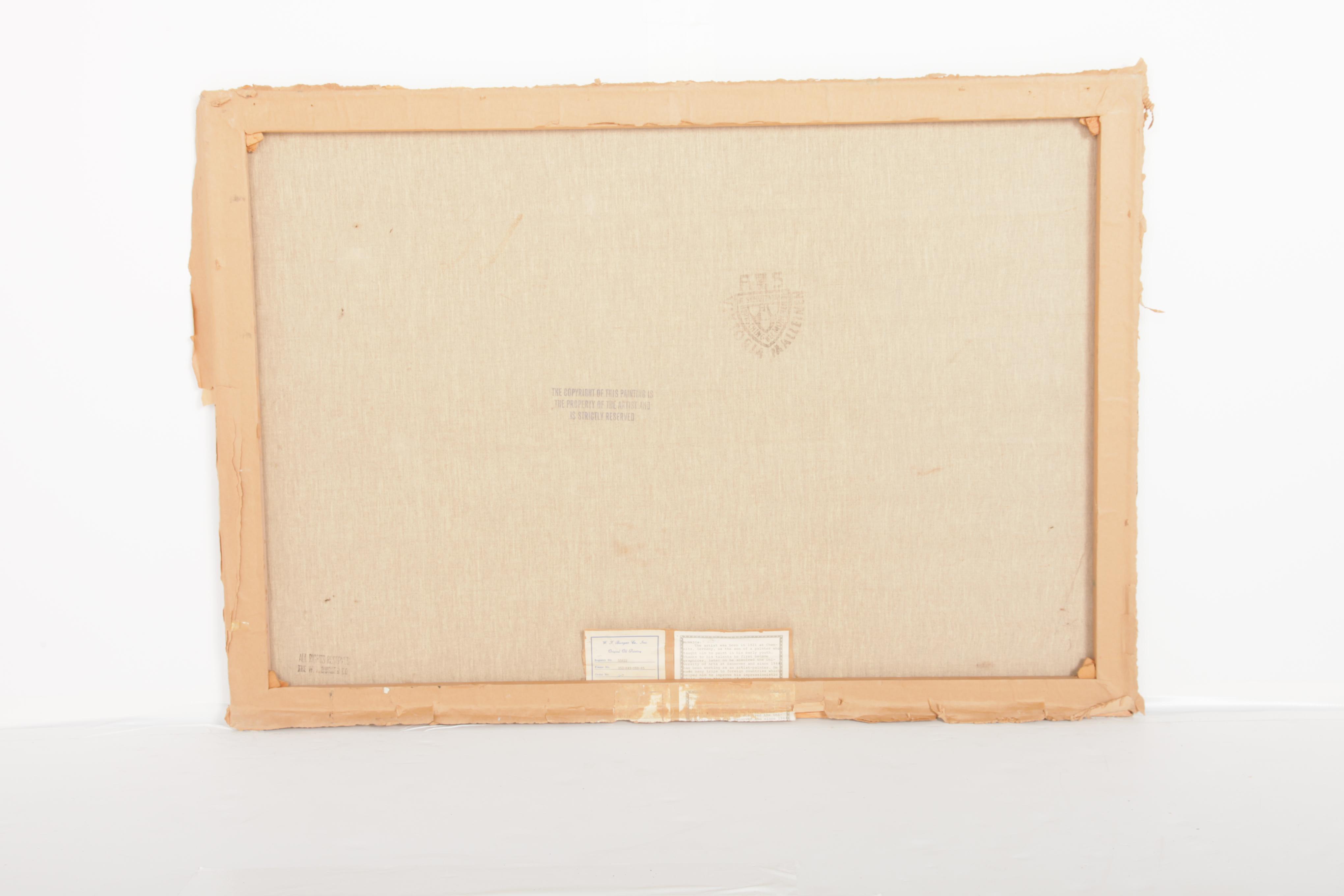 Heinz Munnich 1961 Oil Painting on Canvas "Mountains"