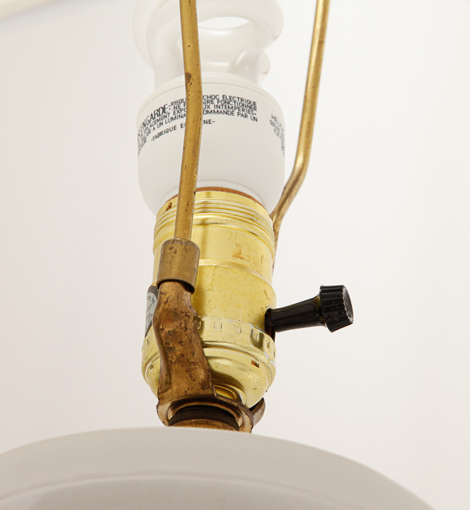 Pair of White Ceramic "Cherry Blossom" Table Lamps