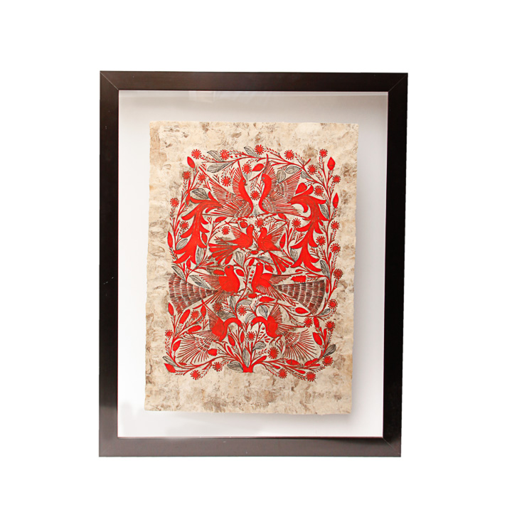 Painting of Birds on Pressed Paper