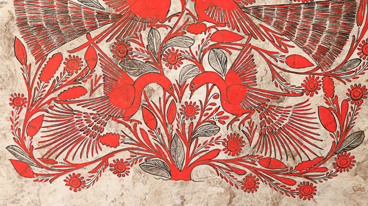 Painting of Birds on Pressed Paper