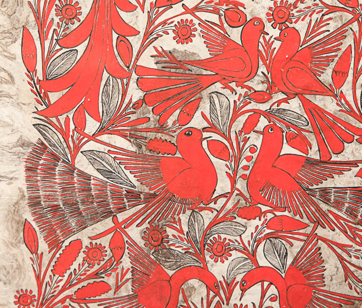 Painting of Birds on Pressed Paper