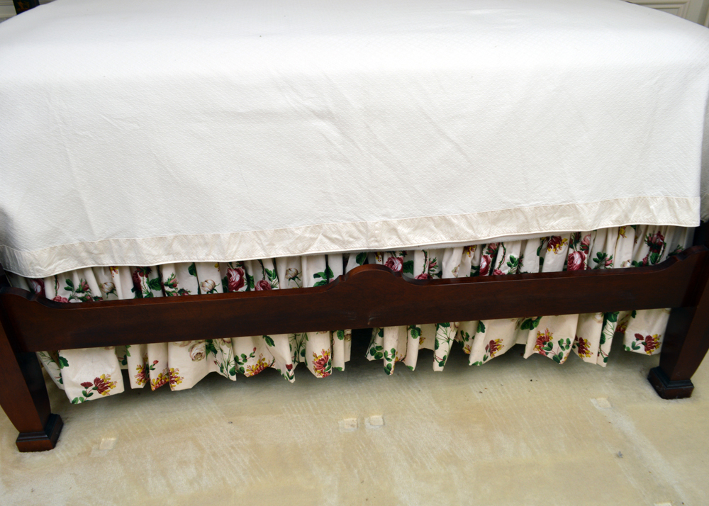 King Size Four Poster Mahogany Rice Bed and Step Stool