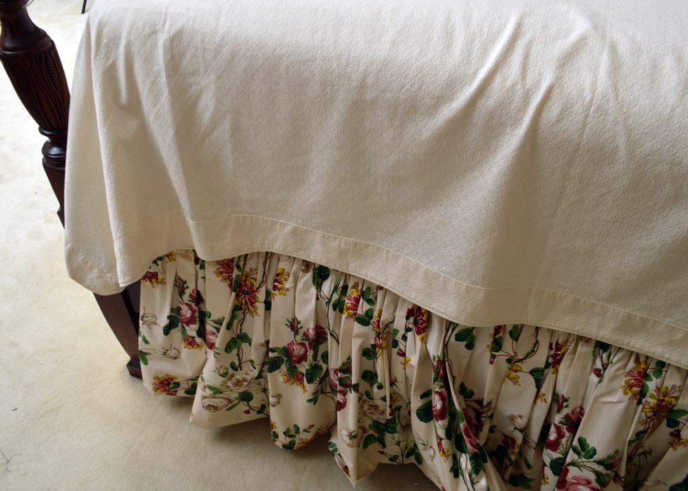 King Size Four Poster Mahogany Rice Bed and Step Stool