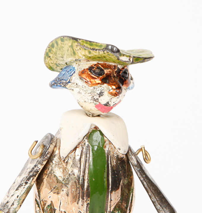 Gilt Venetian Figurine and Murano Glass and Silver Plate Trinket Box