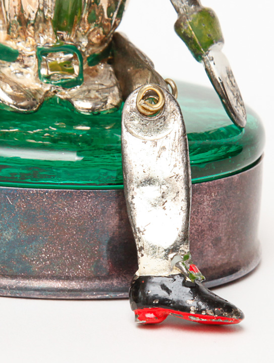 Gilt Venetian Figurine and Murano Glass and Silver Plate Trinket Box