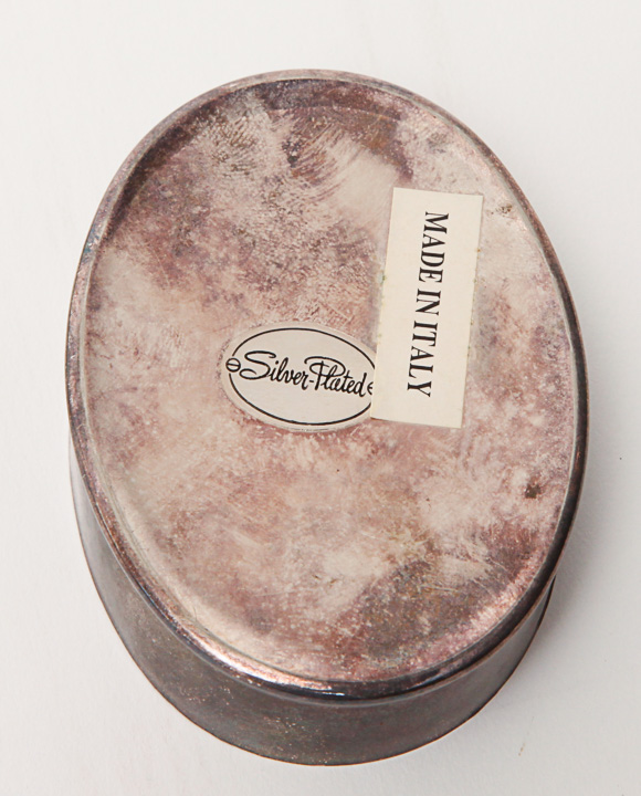 Gilt Venetian Figurine and Murano Glass and Silver Plate Trinket Box