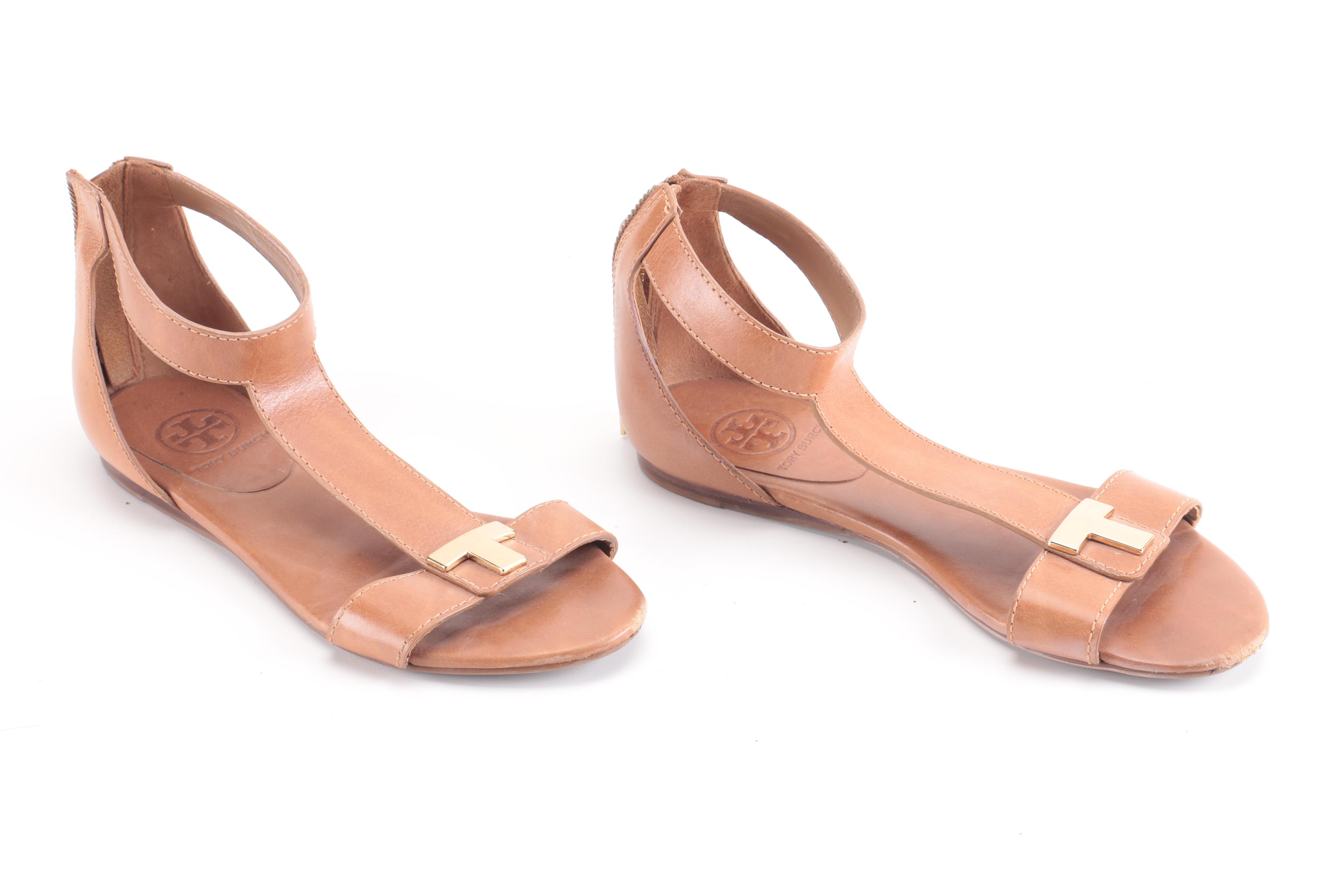 Tory Burch Ankle Strap Flat Sandals