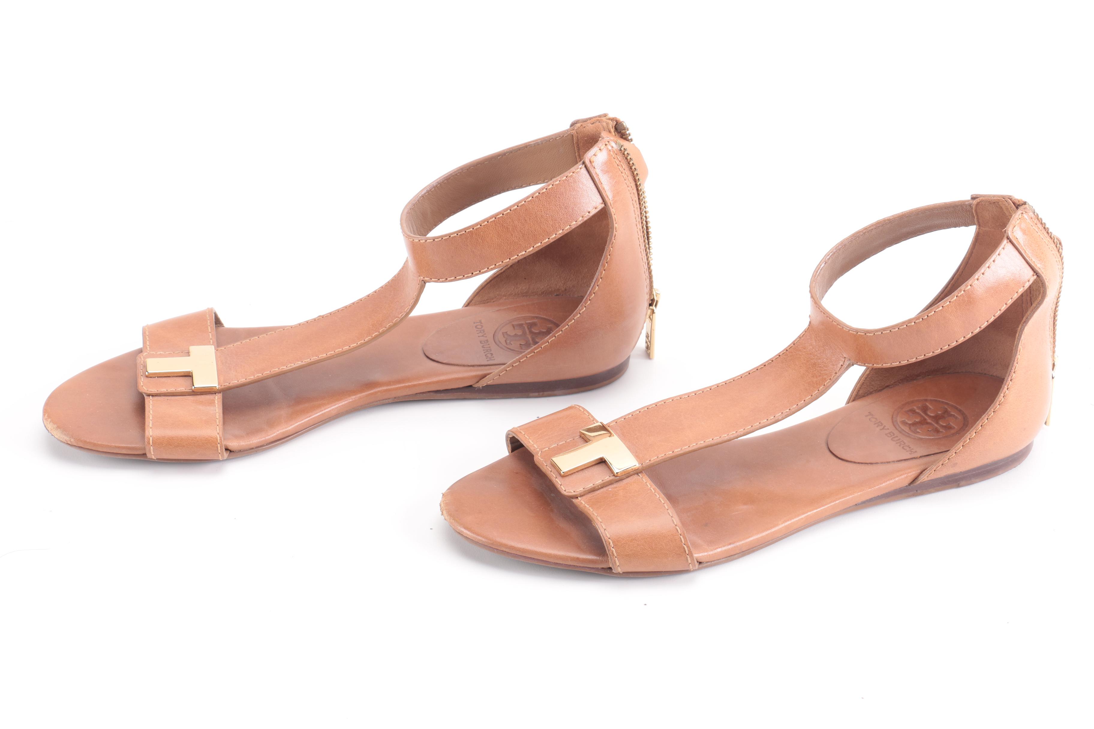 Tory Burch Ankle Strap Flat Sandals