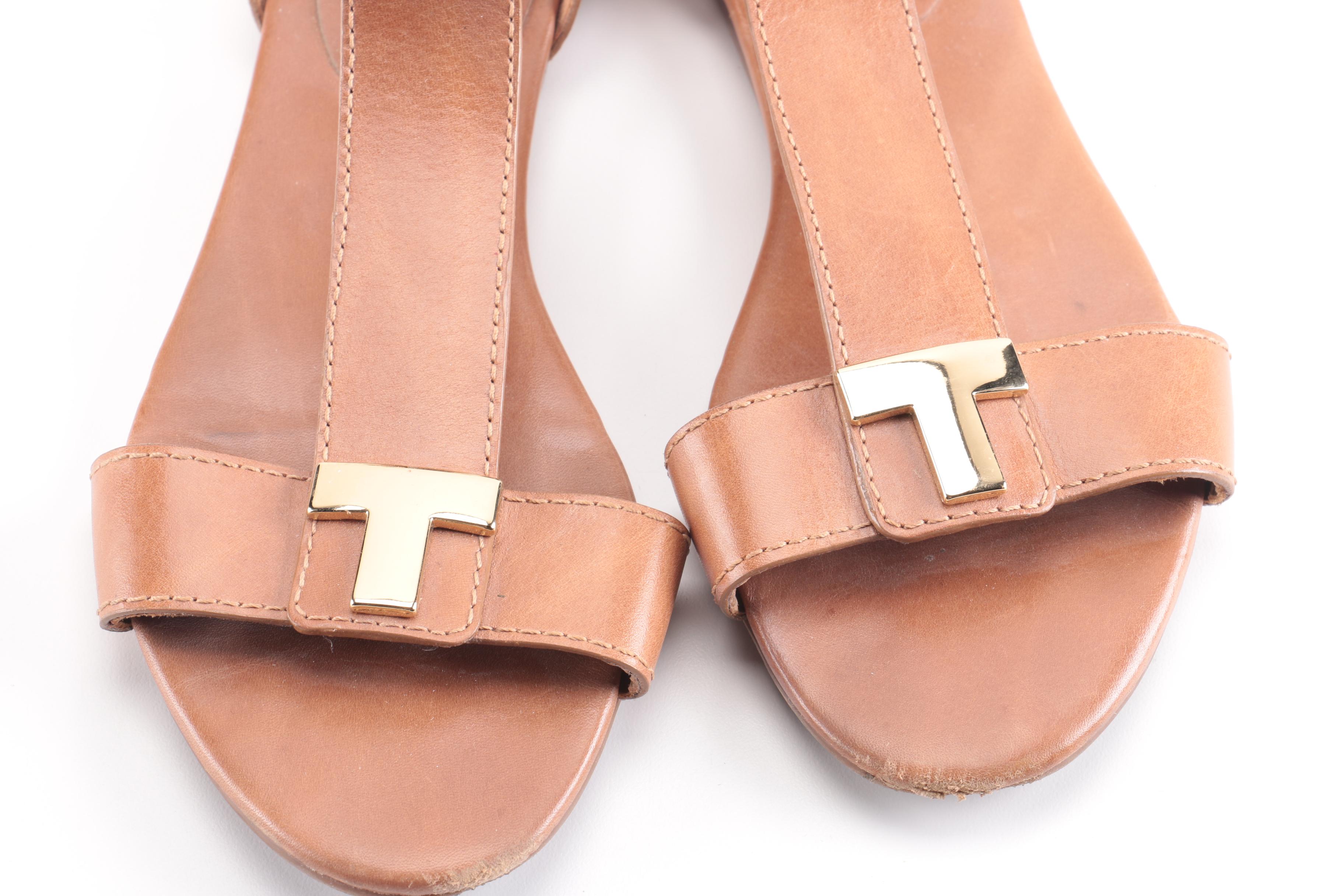 Tory Burch Ankle Strap Flat Sandals