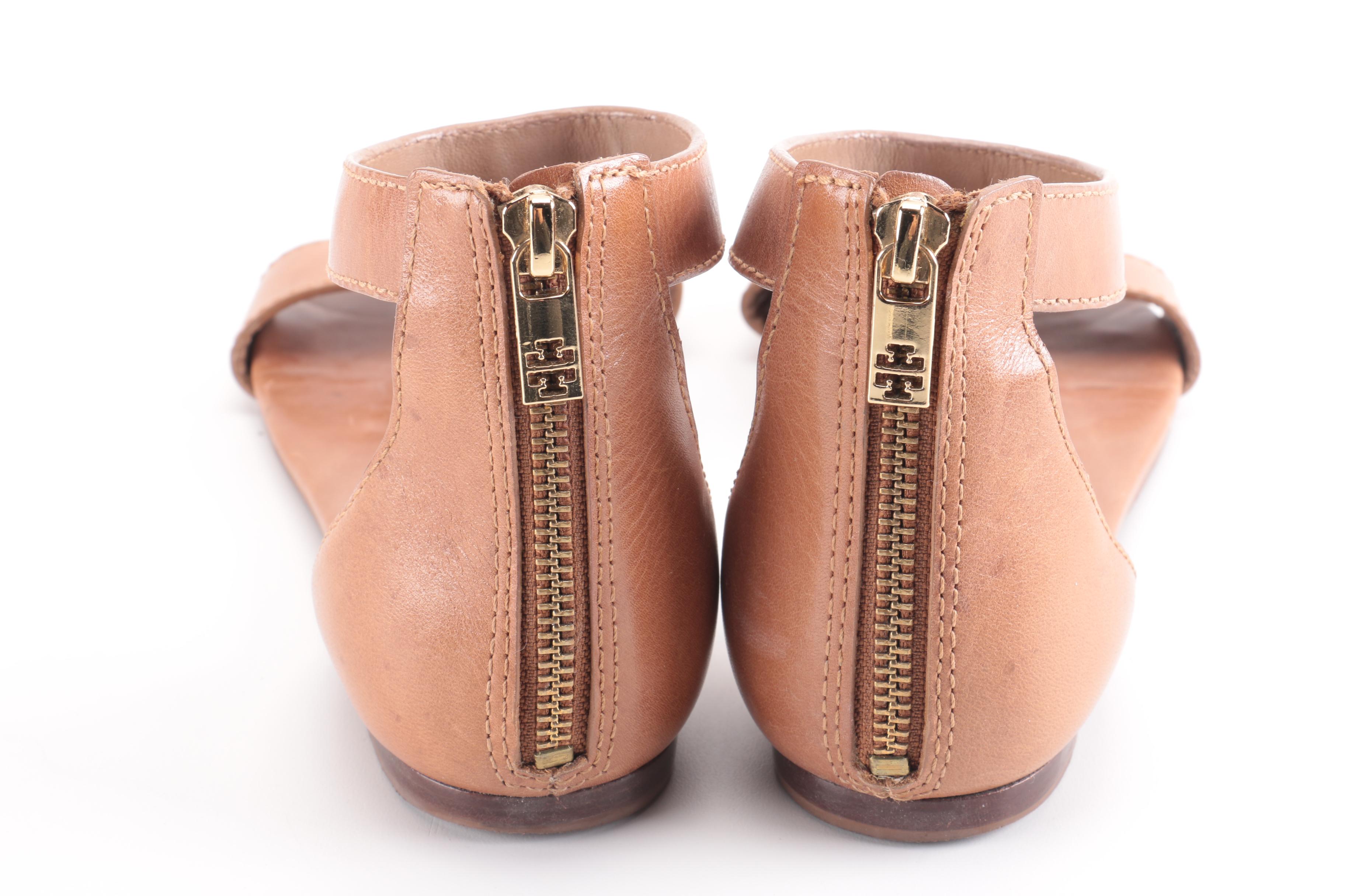 Tory Burch Ankle Strap Flat Sandals