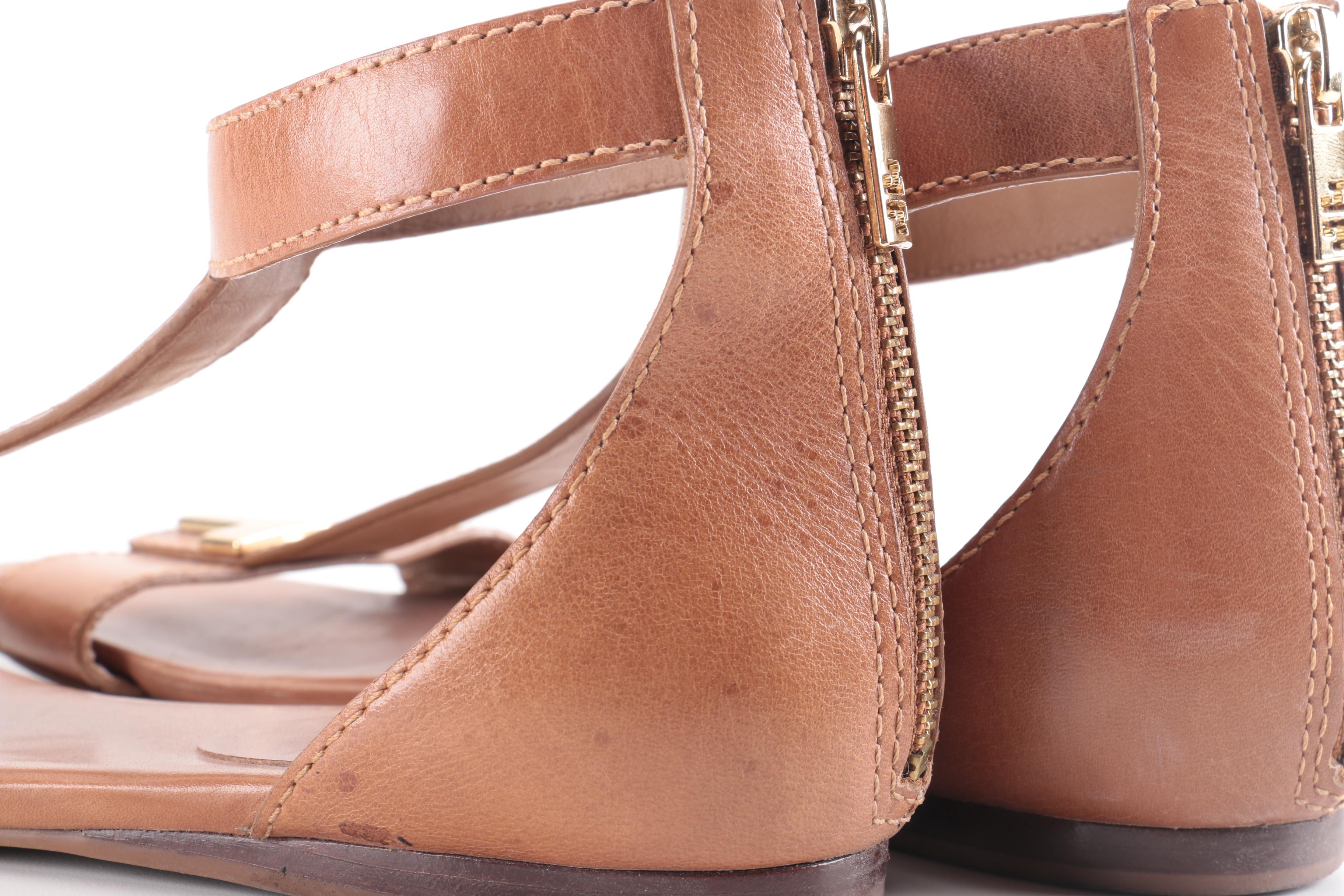 Tory Burch Ankle Strap Flat Sandals