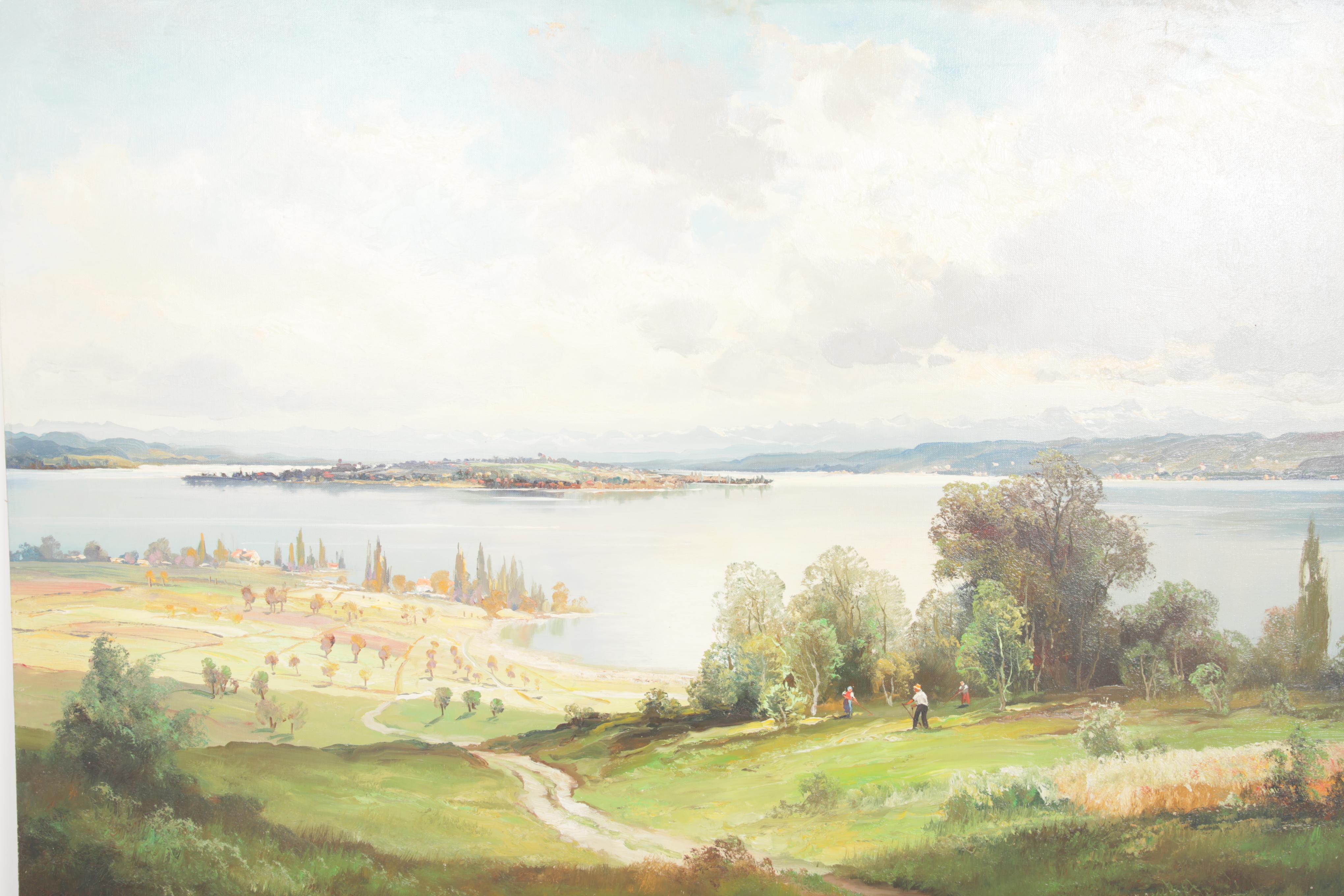 Helmut Stadelhofer Oil on Canvas of "Munich"