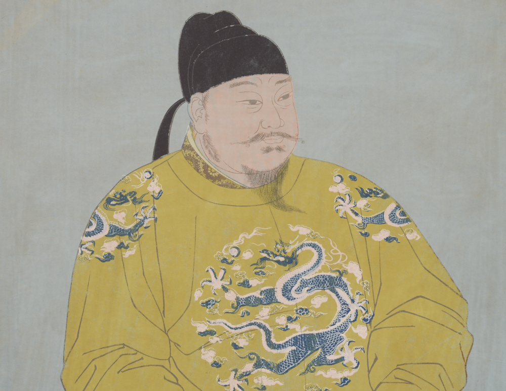 Mid-20th Century Serigraph of Emperor Taizong of Tang Portrait