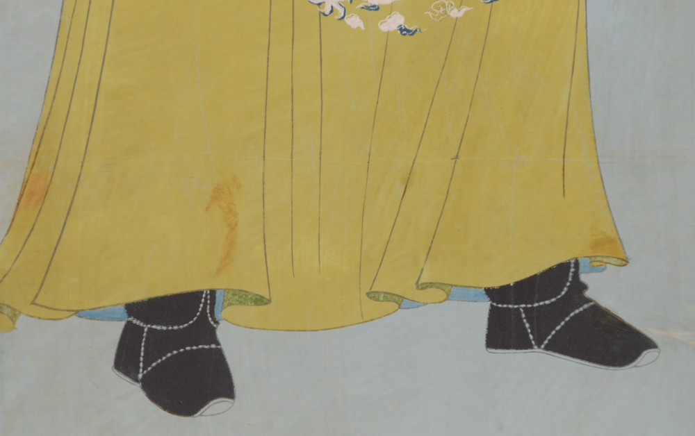 Mid-20th Century Serigraph of Emperor Taizong of Tang Portrait