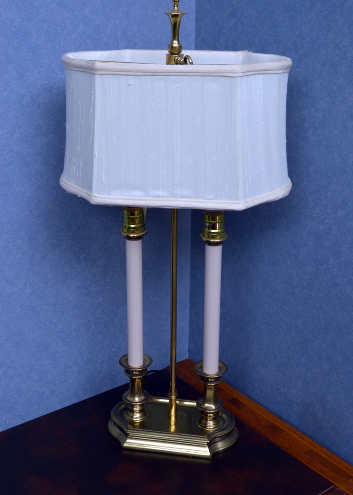 Vintage Young-Hinkle Desk, Chair, and Brass Lamp