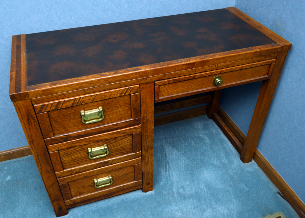 Vintage Young-Hinkle Desk, Chair, and Brass Lamp