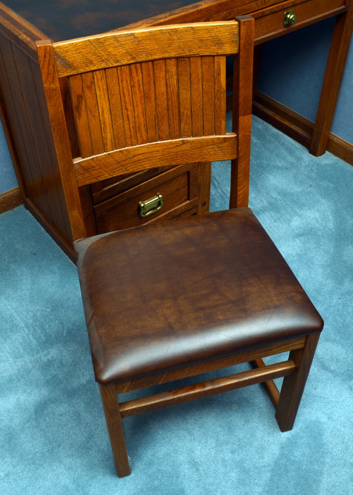 Vintage Young-Hinkle Desk, Chair, and Brass Lamp