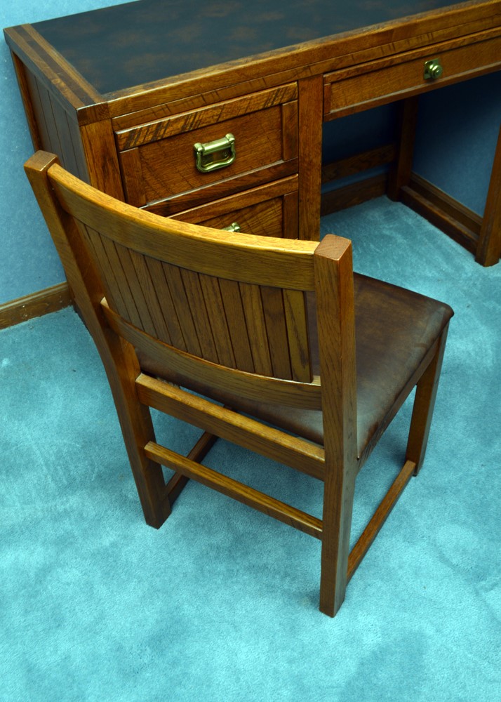 Vintage Young-Hinkle Desk, Chair, and Brass Lamp