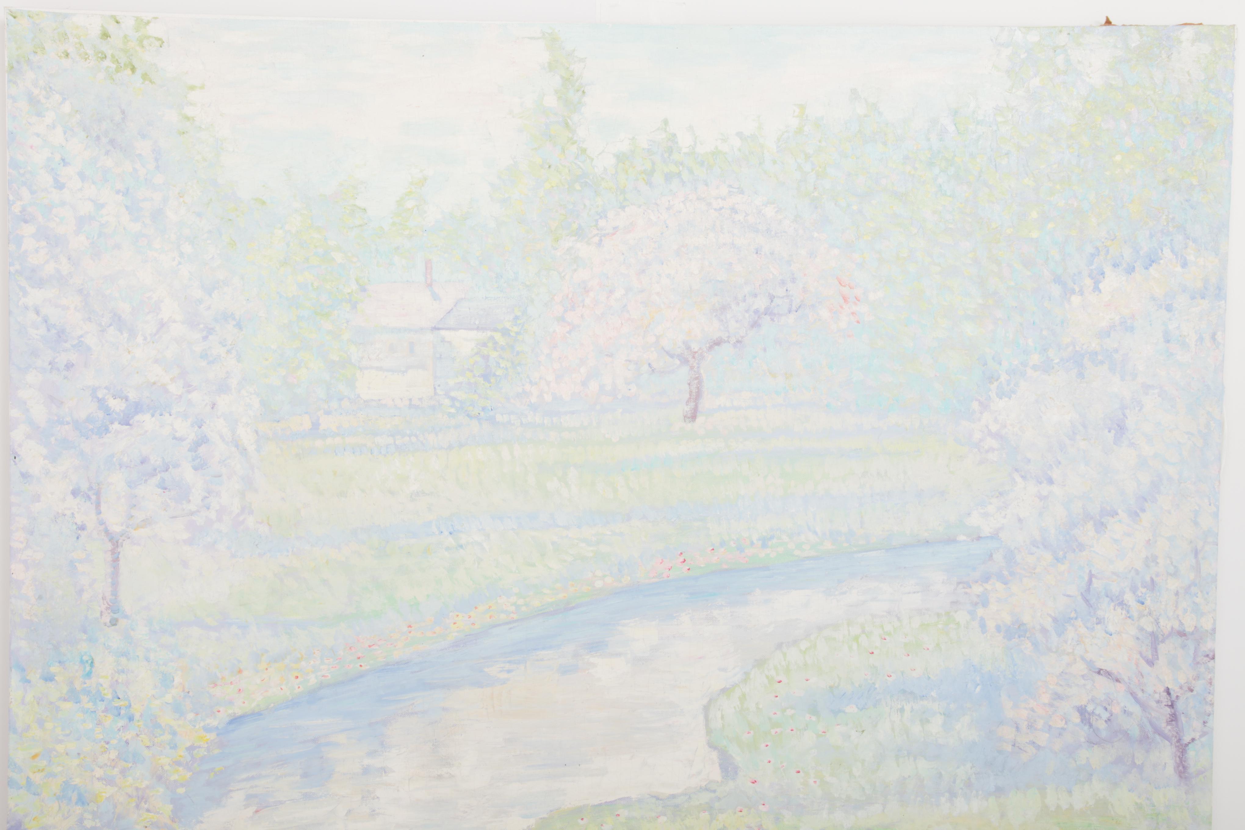 Louis Balin Original Oil Painting of a Creek