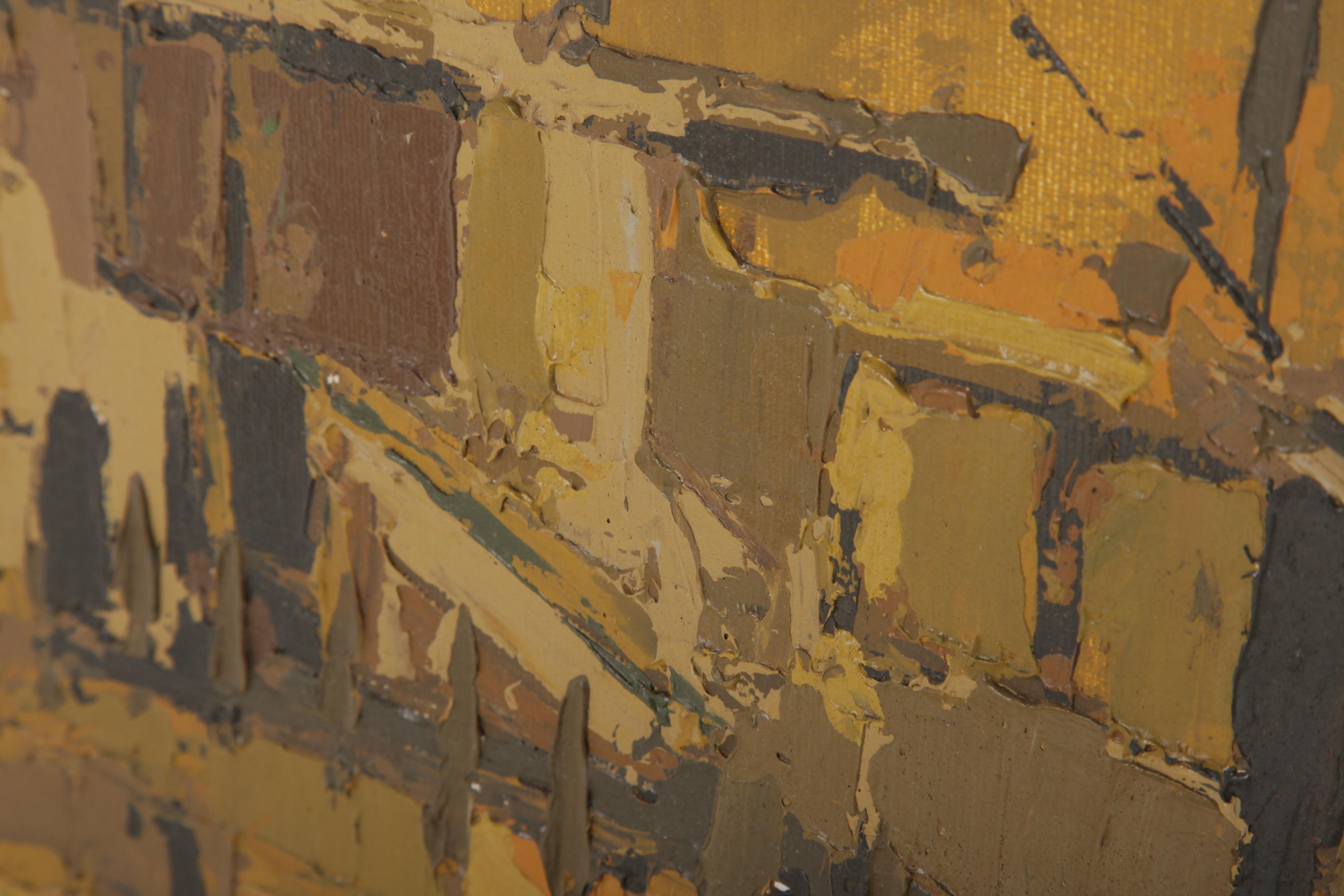 N. Closson Original Oil Painting of a Pier