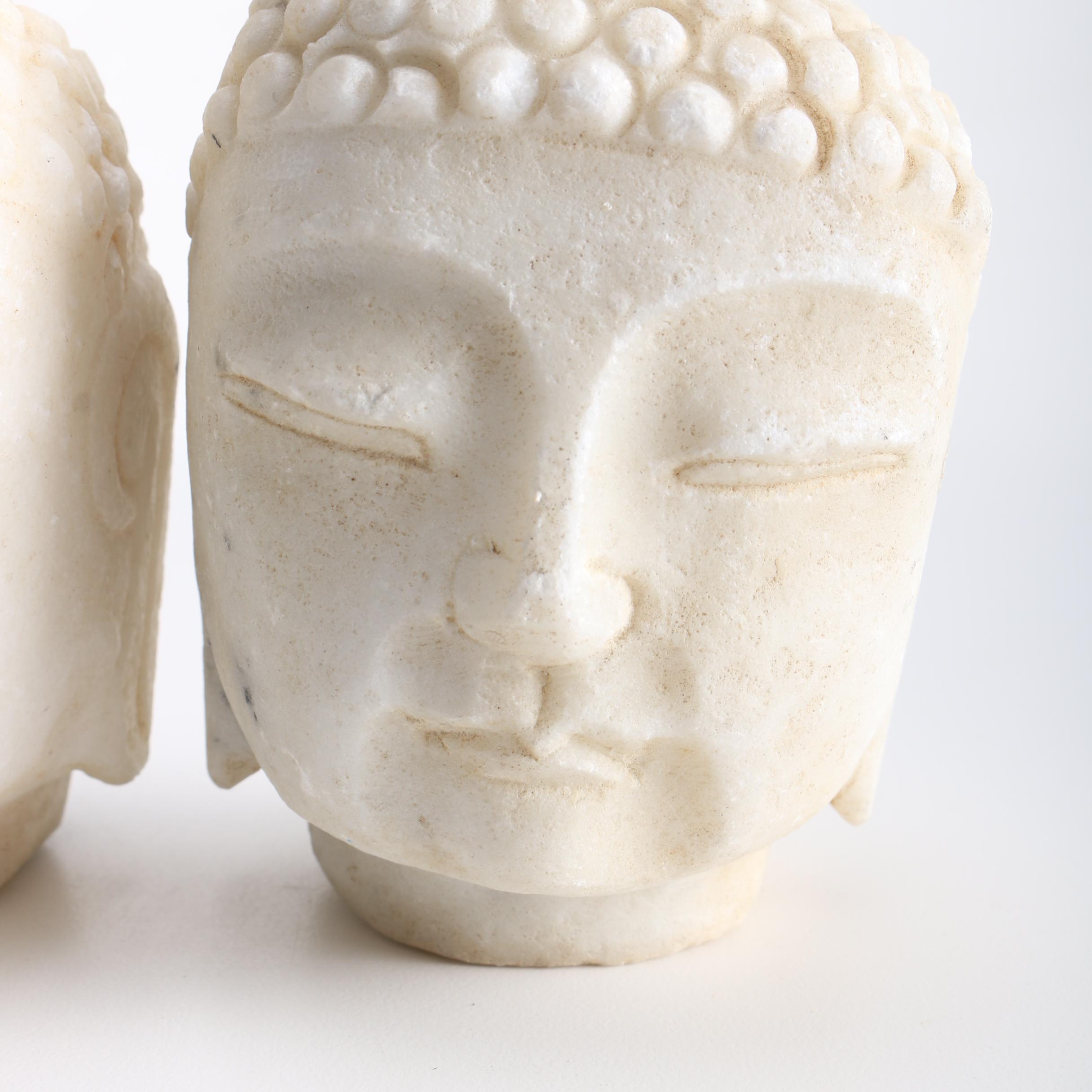 Southeast Asian Marble Heads of Buddha