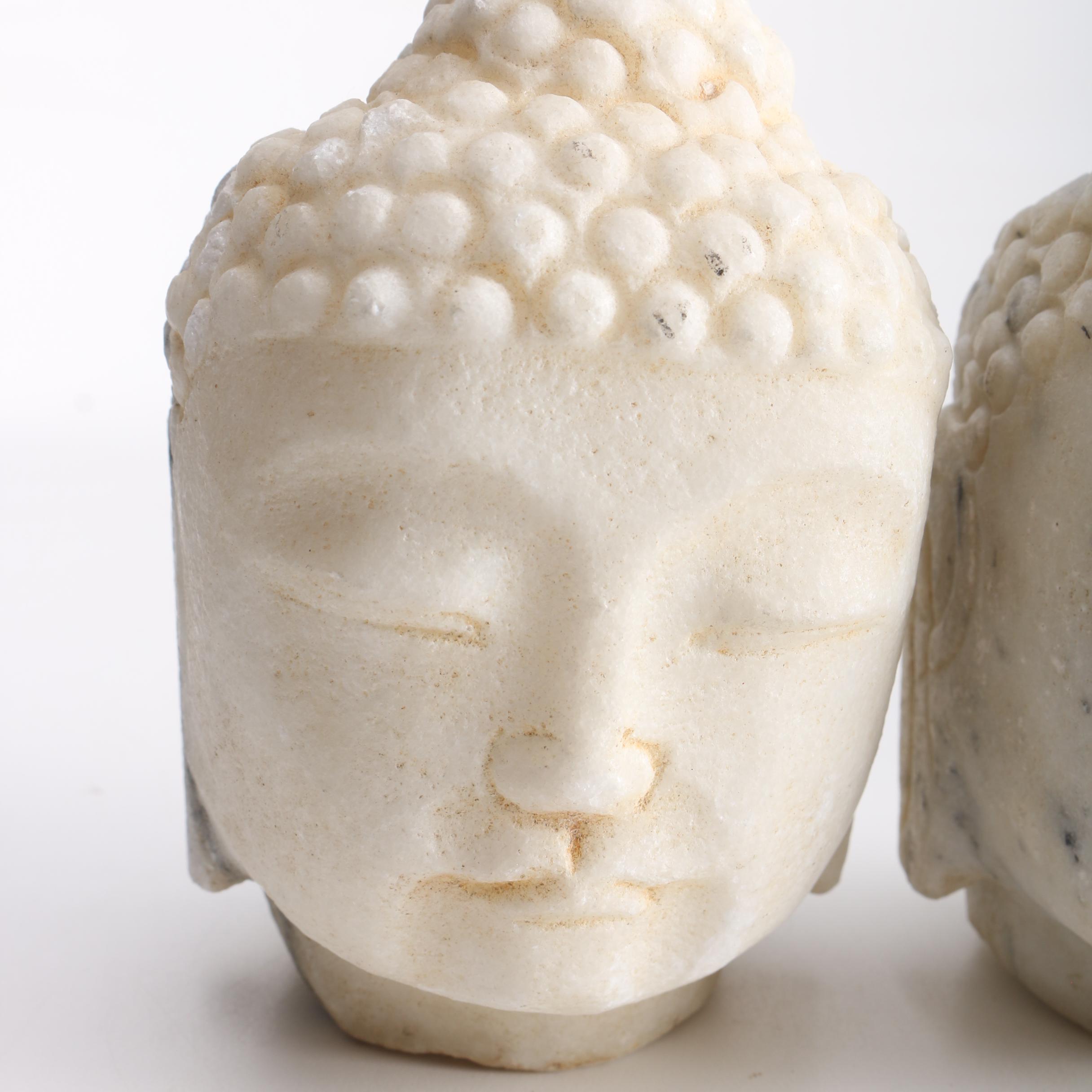 Southeast Asian Marble Heads of Buddha