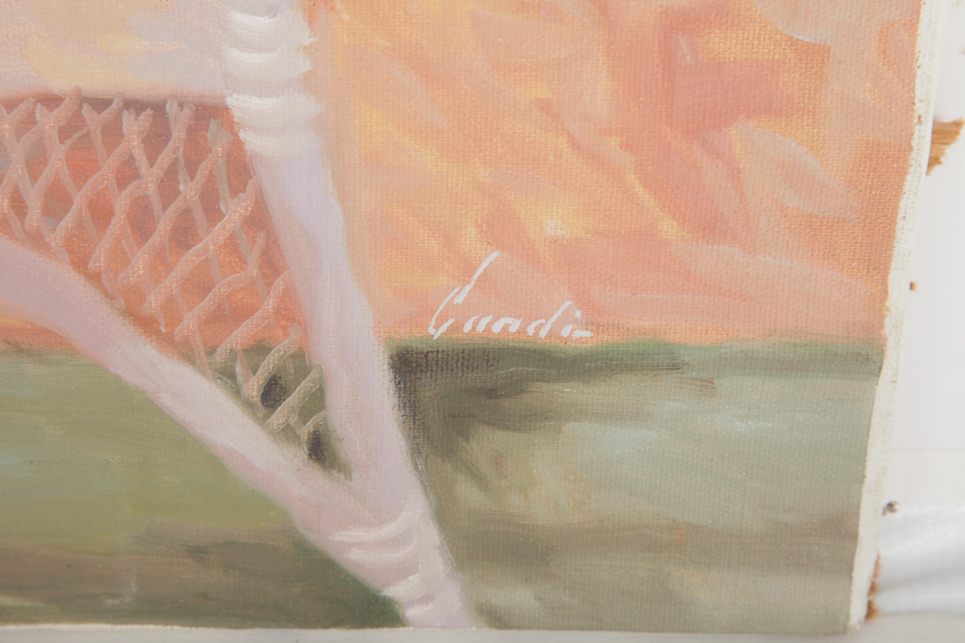 Candi Oil Painting on Canvas "On the Patio"