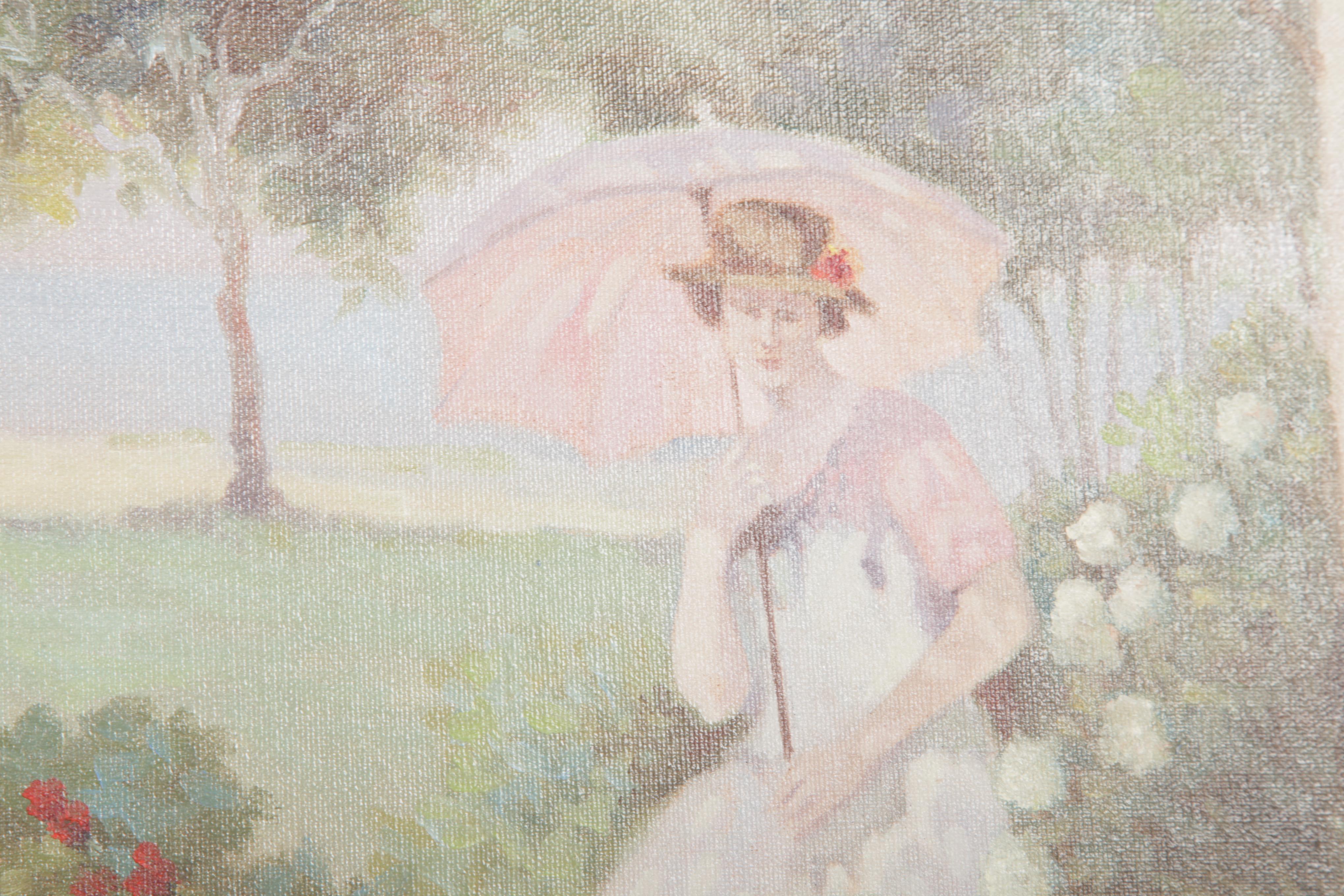 Candi Oil Painting on Canvas "On the Patio"